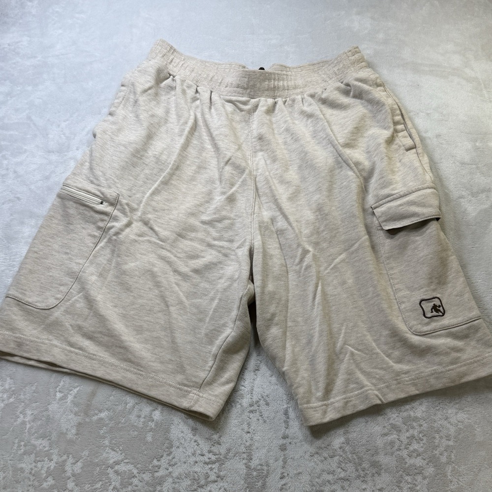 AND1 Cargo Sweat‎ Shorts Mens XL Beige Athletic Lounge Streetwear Y2K